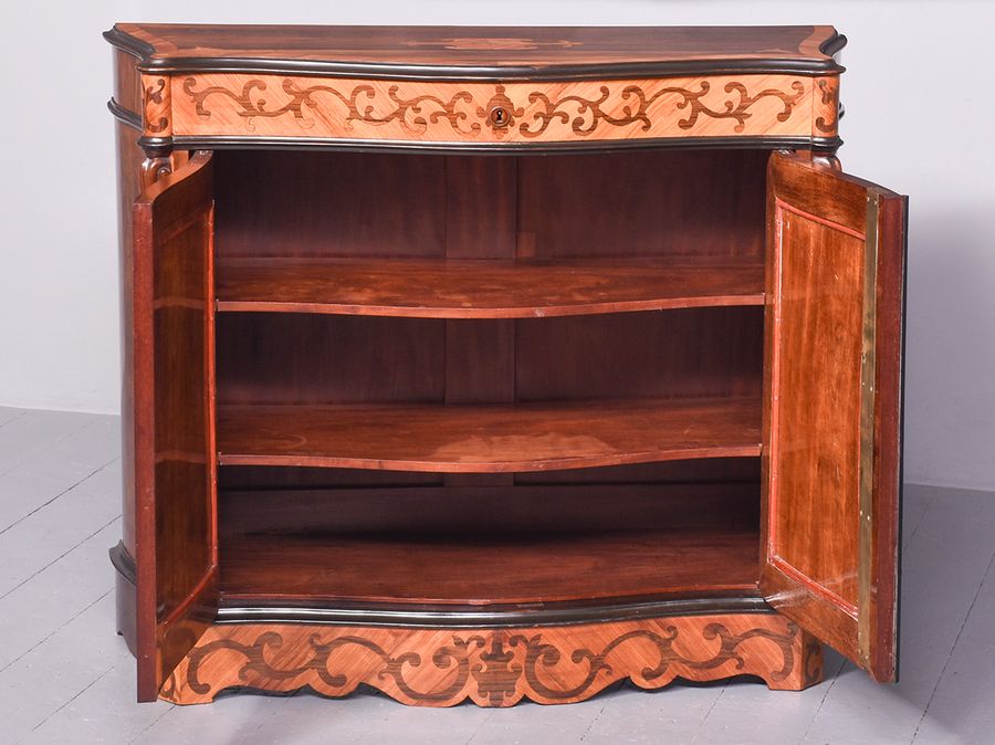 Antique 19th Century Italian Rosewood and Kingwood Marquetry Inlaid Cabinet