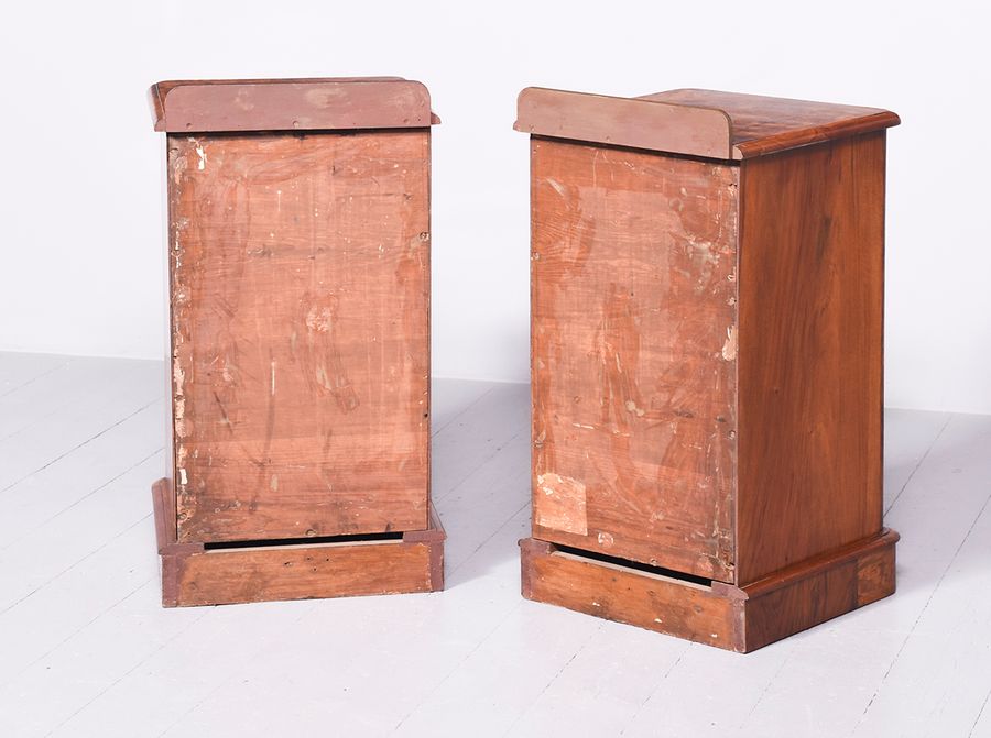Antique Pair of Burr-Walnut Bedside Cabinets