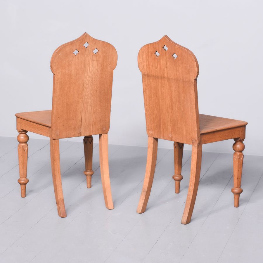 Antique Gothic Oak Hall Chairs