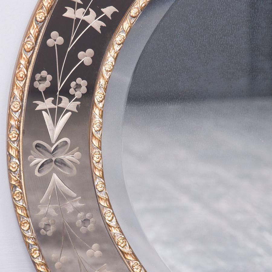 Antique Venetian Oval Shaped Wall Mirror