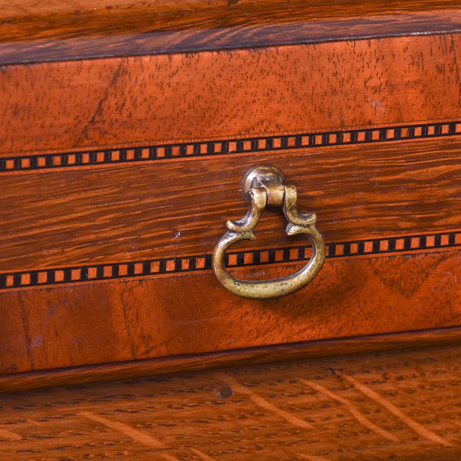 Antique Oak Inlaid Two Part Dresser
