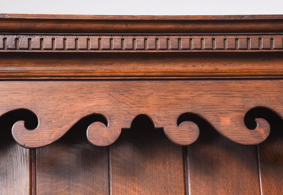 Antique Oak Inlaid Two Part Dresser