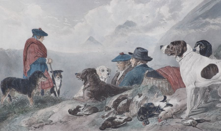 Antique Victorian Scottish Hunting Print