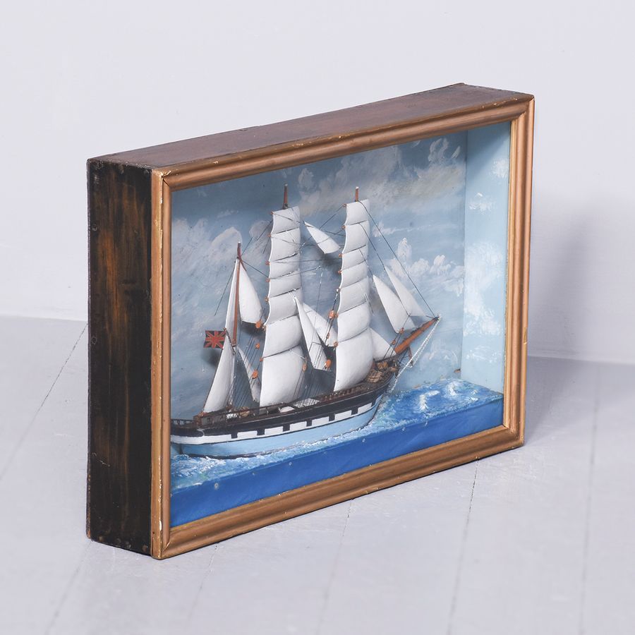 Antique Victorian Diorama of Sailing Ship
