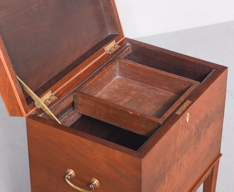 Antique Georgian Style Sewing Box on Stand