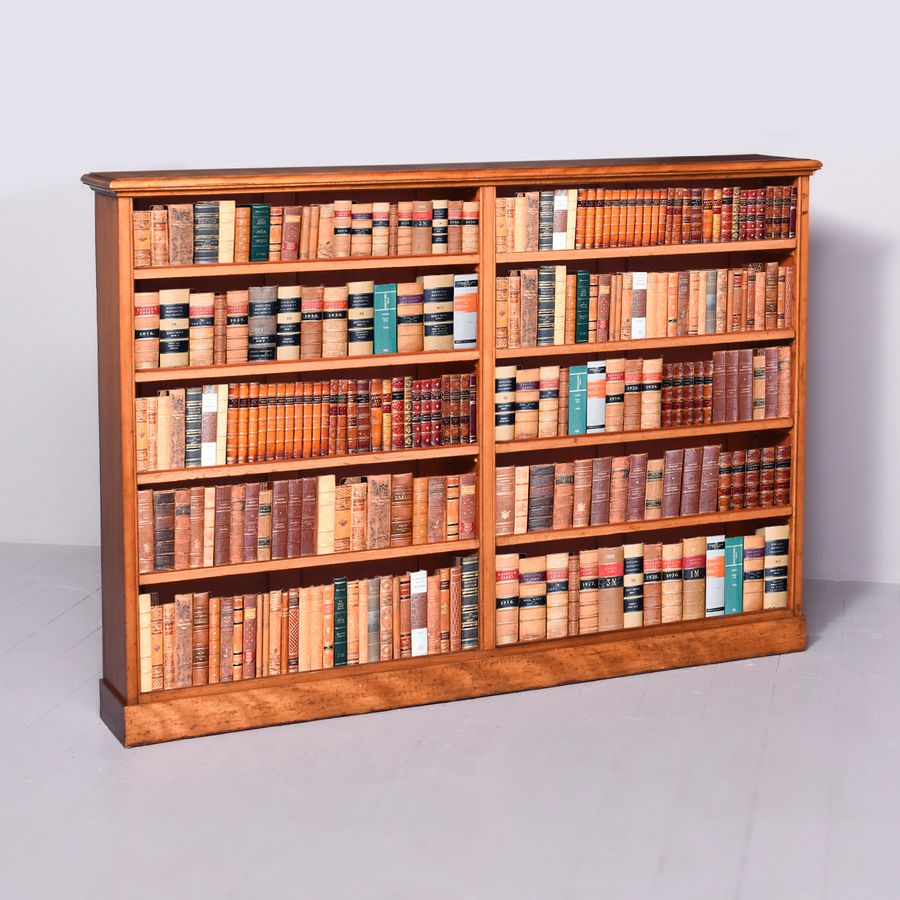 Antique Large Victorian Walnut Open Bookcase