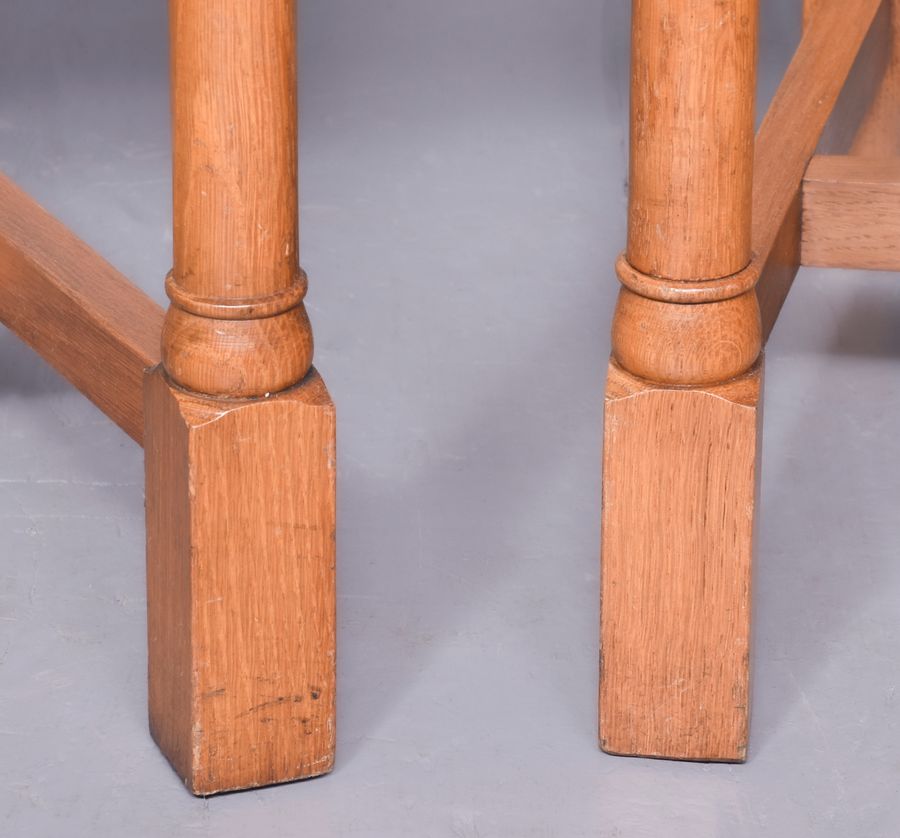 Antique Set of 4 Solid Oak Ecclesiastical Chairs