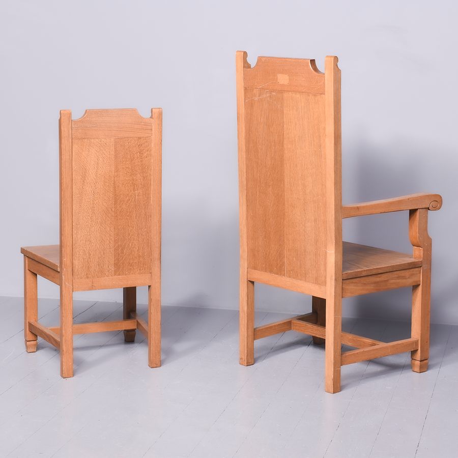 Antique Pair of Oak Ecclesiastical Chairs   