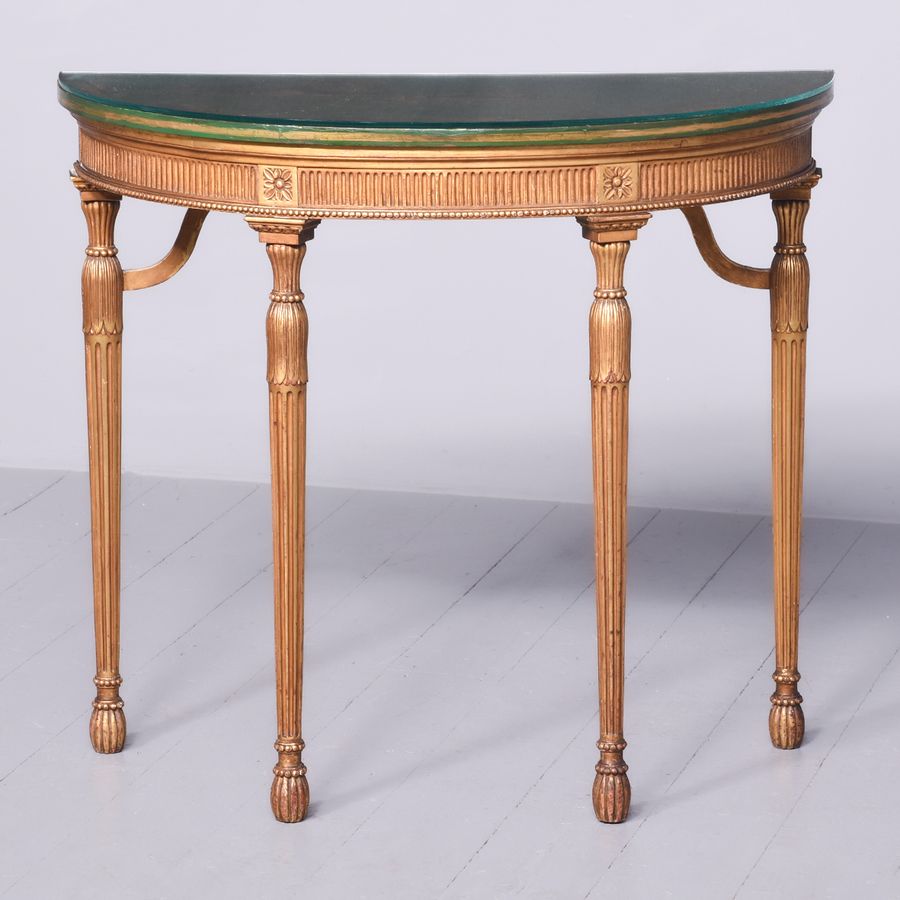 Adam Style Chinoiserie Demi-Lune Table