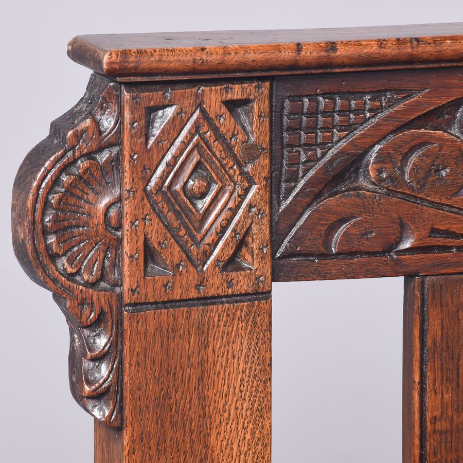 Antique Carved Victorian Hall Bench