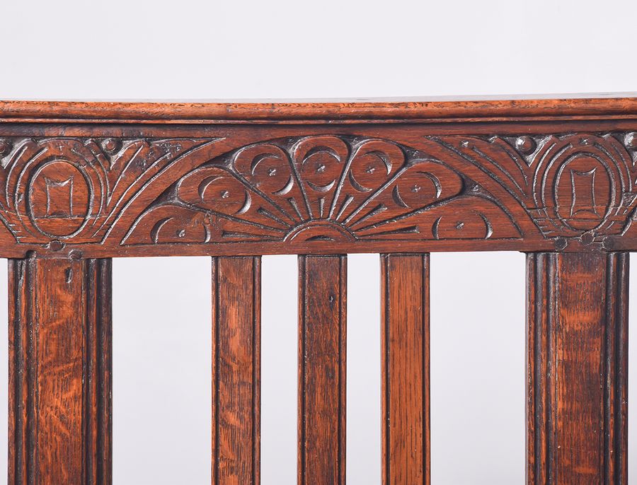 Antique Carved Victorian Hall Bench