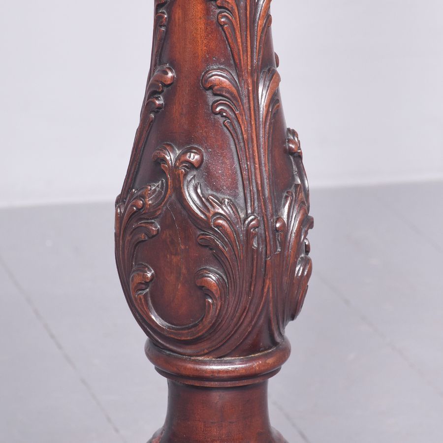 Antique Quality Carved-Mahogany Country House Standard Lamp