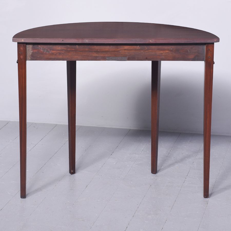 Antique Demilune George III Style Mahogany Hall Table
