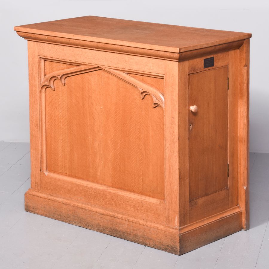 Gothic Style Oak Side Cabinet