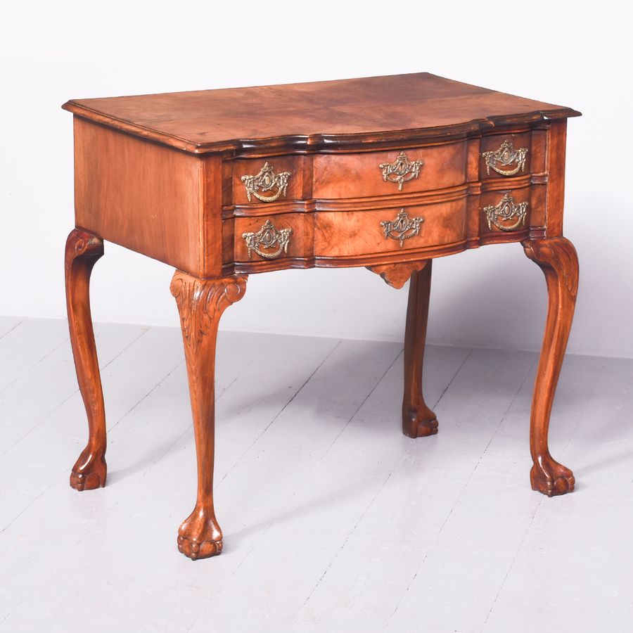 19th Century Figured Walnut Dutch Lowboy or Side Table