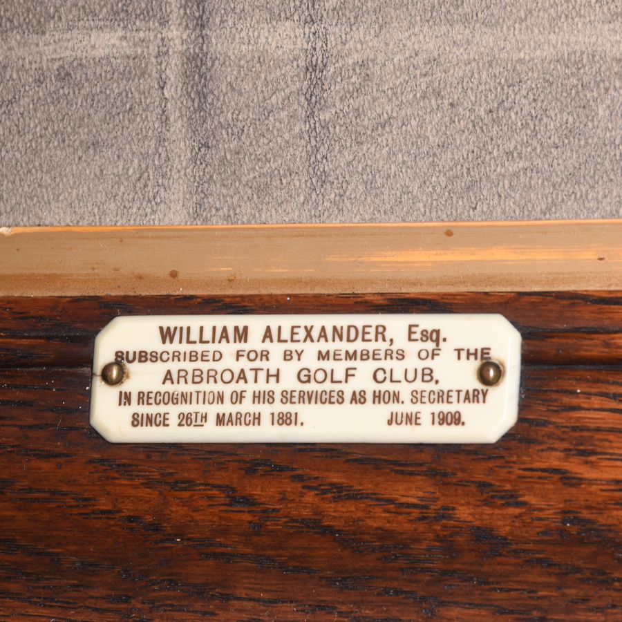 Antique Large Framed Photo-Print of a Golfer