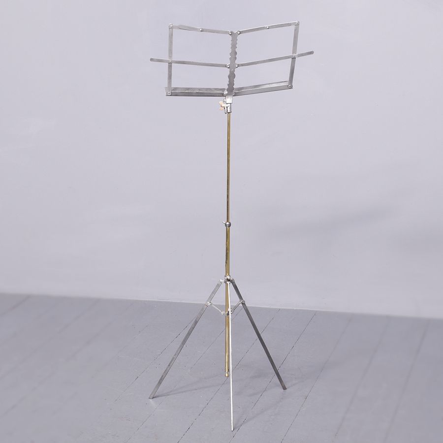 Antique Brass and Metal Folding or Campaign Music Stand