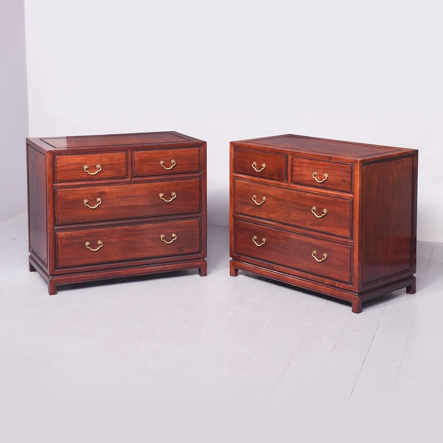 Pair of Chinese Huanghuali Chest of Drawers