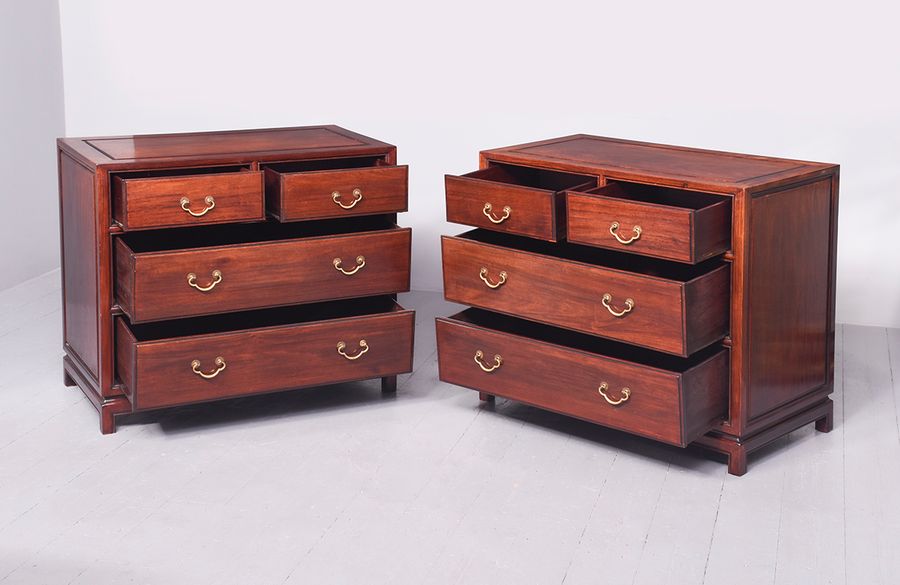 Antique Pair of Chinese Huanghuali Chest of Drawers