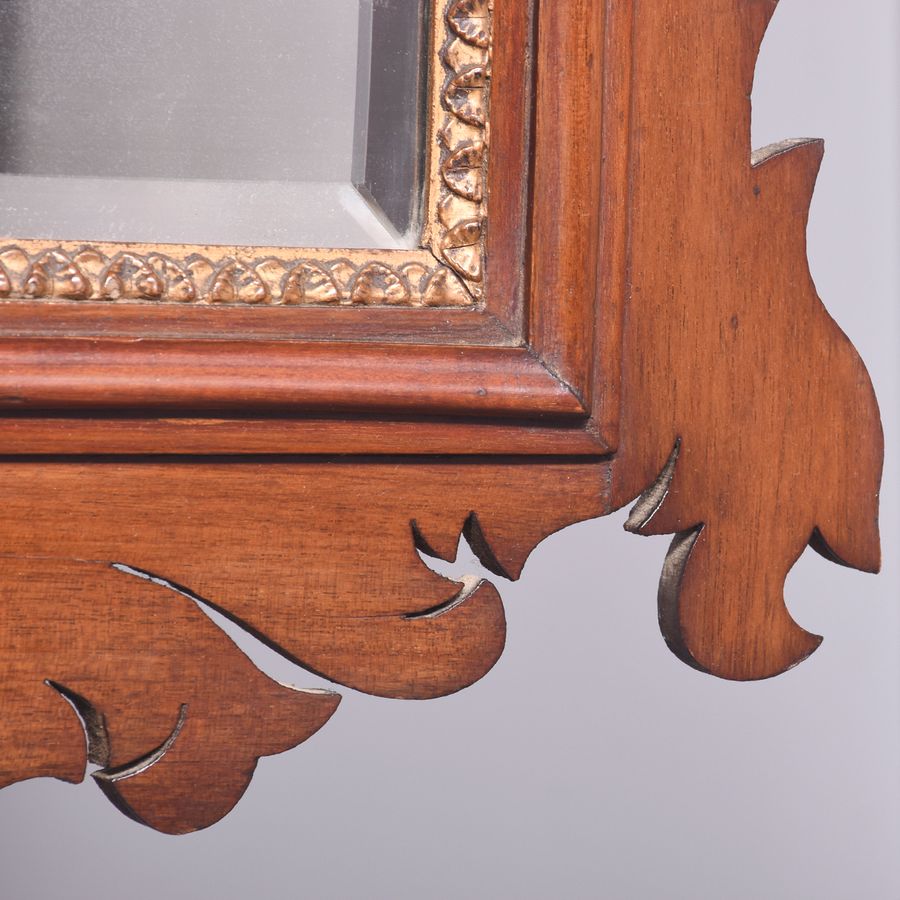 Antique Inlaid Fretwork Mirror