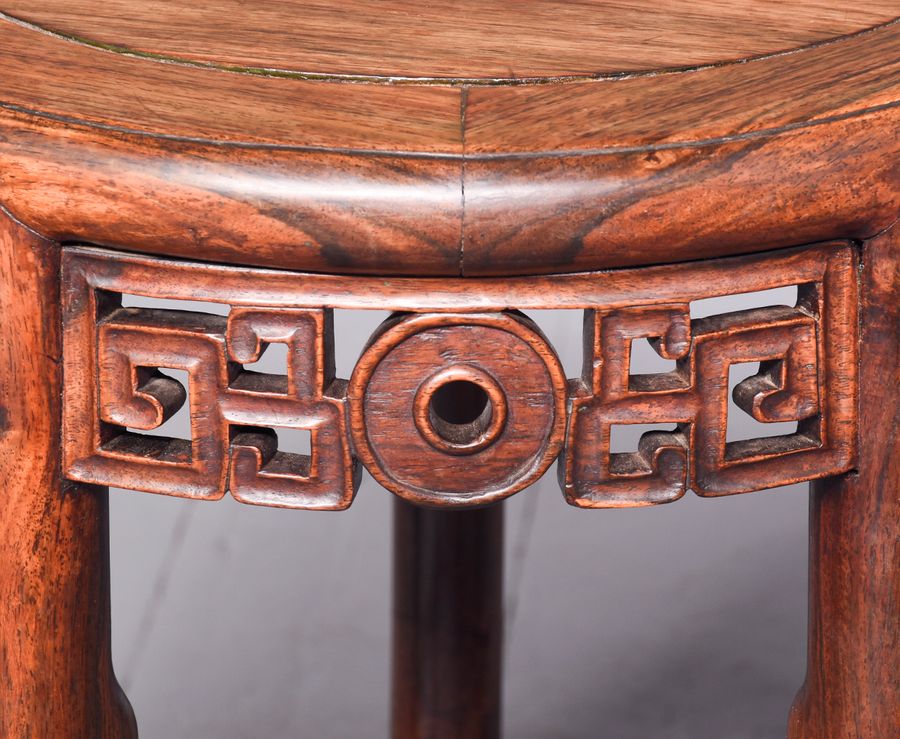 Antique Hongmu Circular Occasional Table