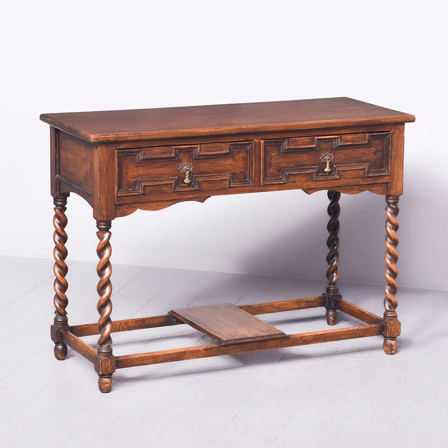 Jacobean Style Oak Side Table