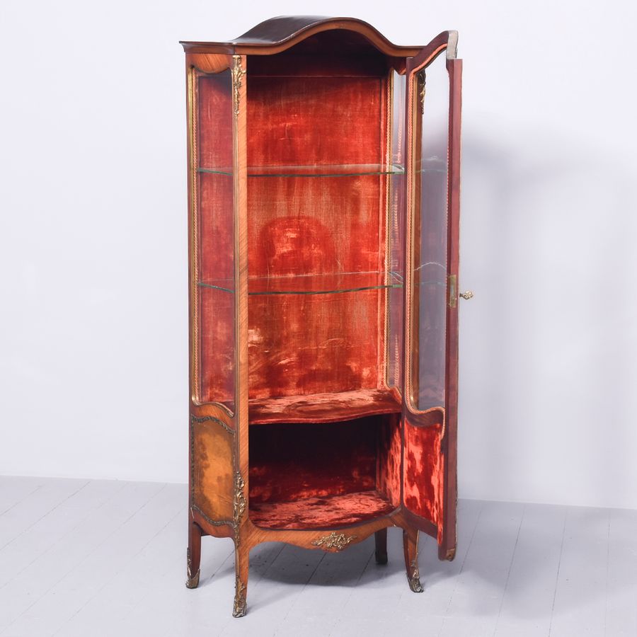 Antique Superior Quality Kingwood Vernis Martin Display Cabinet
