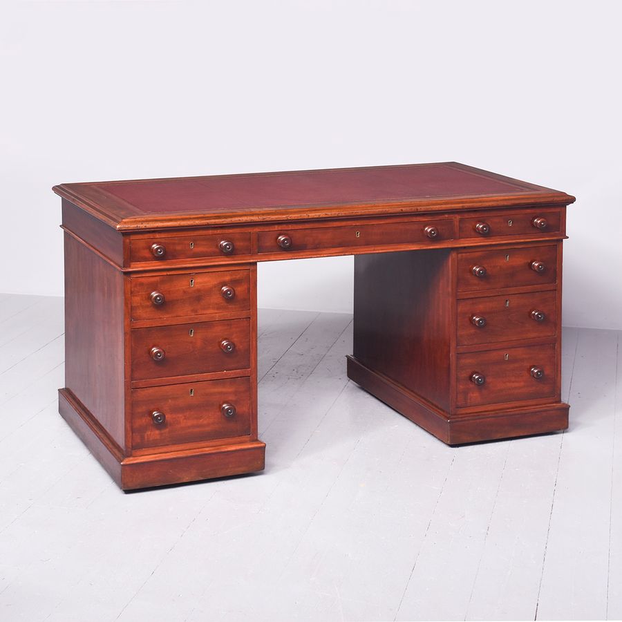 Victorian Mahogany Faux Partners Desk