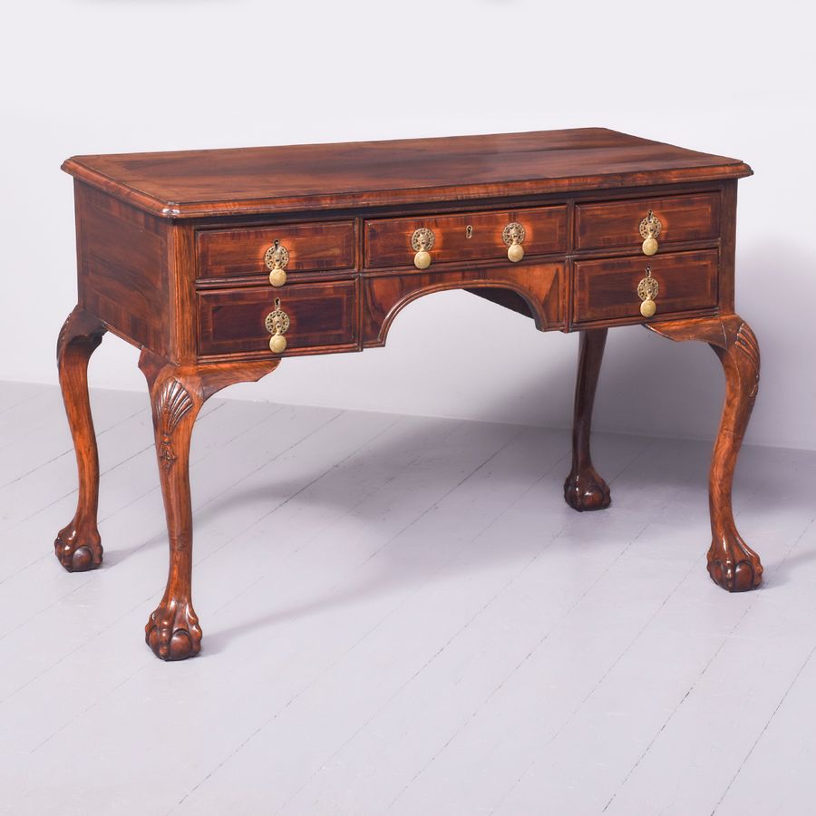 George II-Style Attractive Walnut Desk or Dressing Table