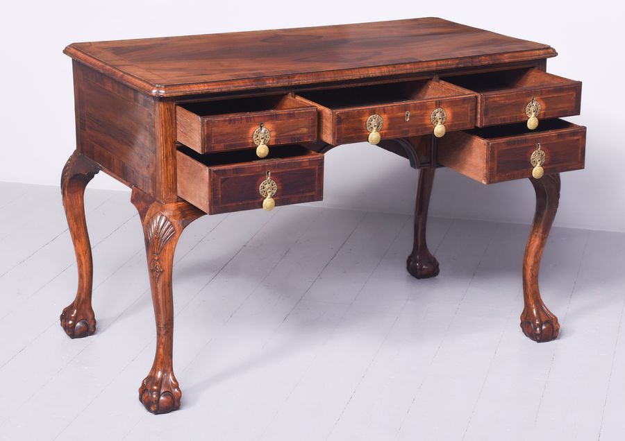 Antique  George II-Style Attractive Walnut Desk or Dressing Table