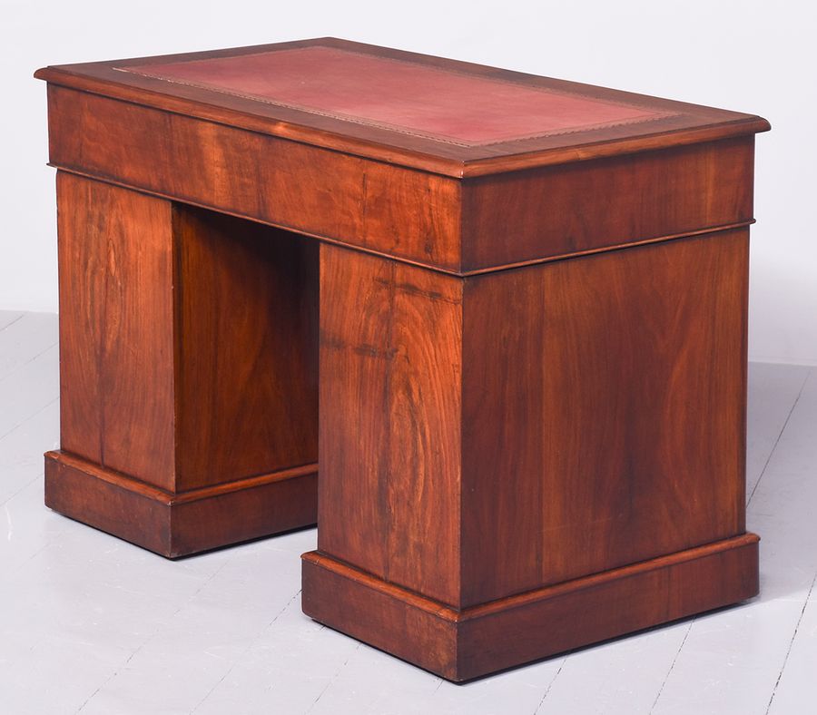 Antique Neat-Sized Free-Standing Mahogany Kneehole Writing Desk