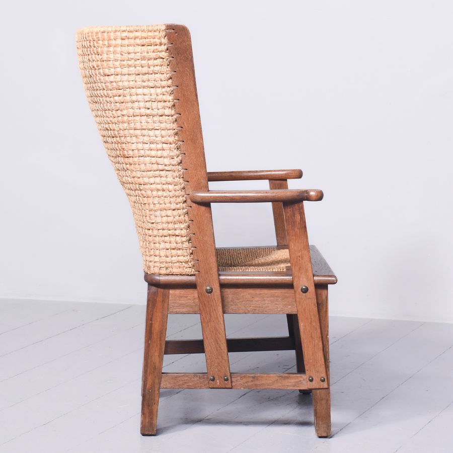 Antique Neat Sized Oak-Framed Orkney Chair