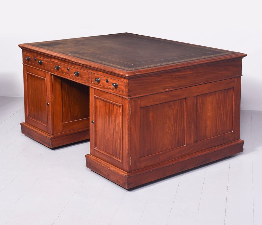 Antique Victorian Mahogany Partners Desk 