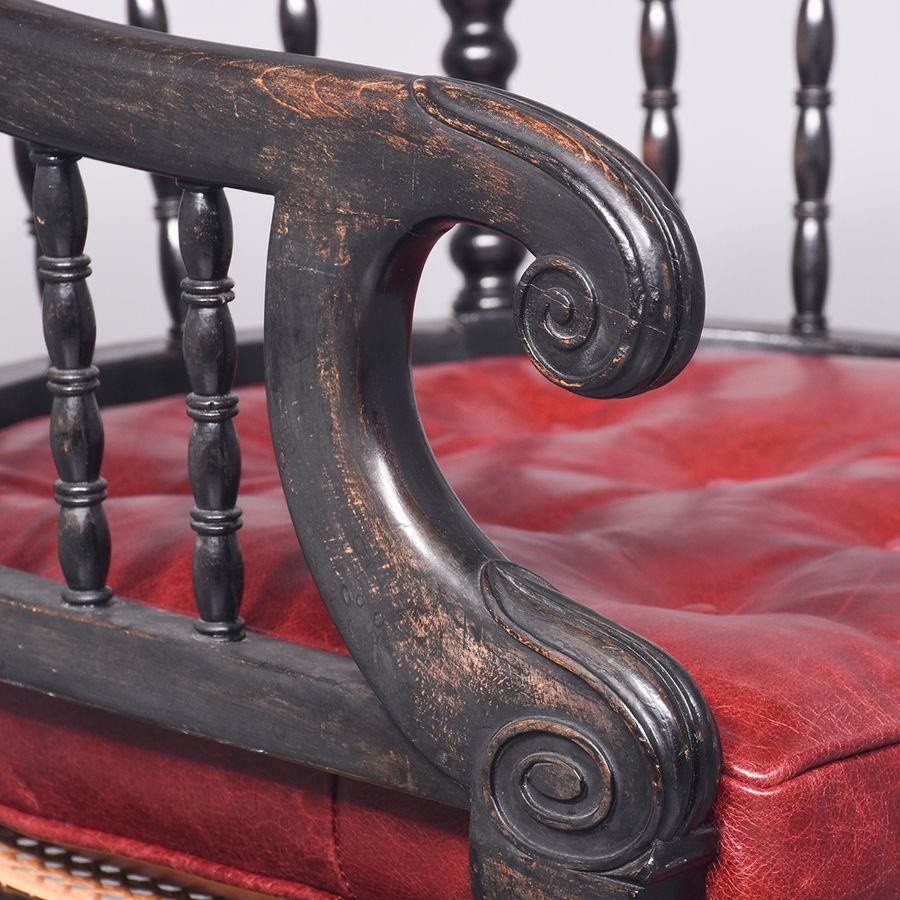Antique George IV Ebonized Library Chair