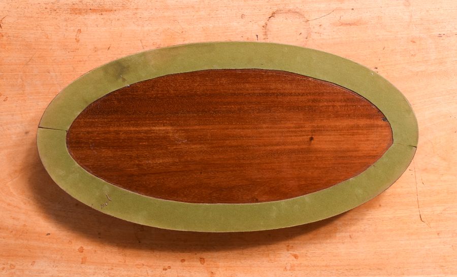 Antique Exhibition Quality Oval Marquetry Inlaid Satinwood Tray