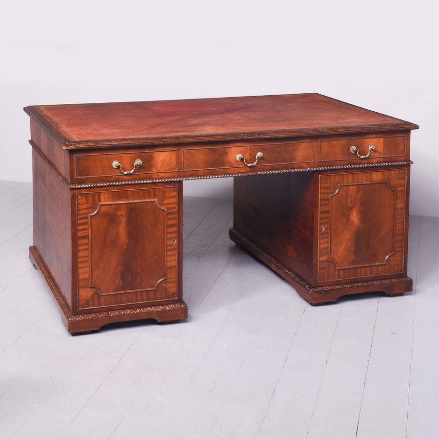 Antique Georgian Style Mahogany Partners Desk