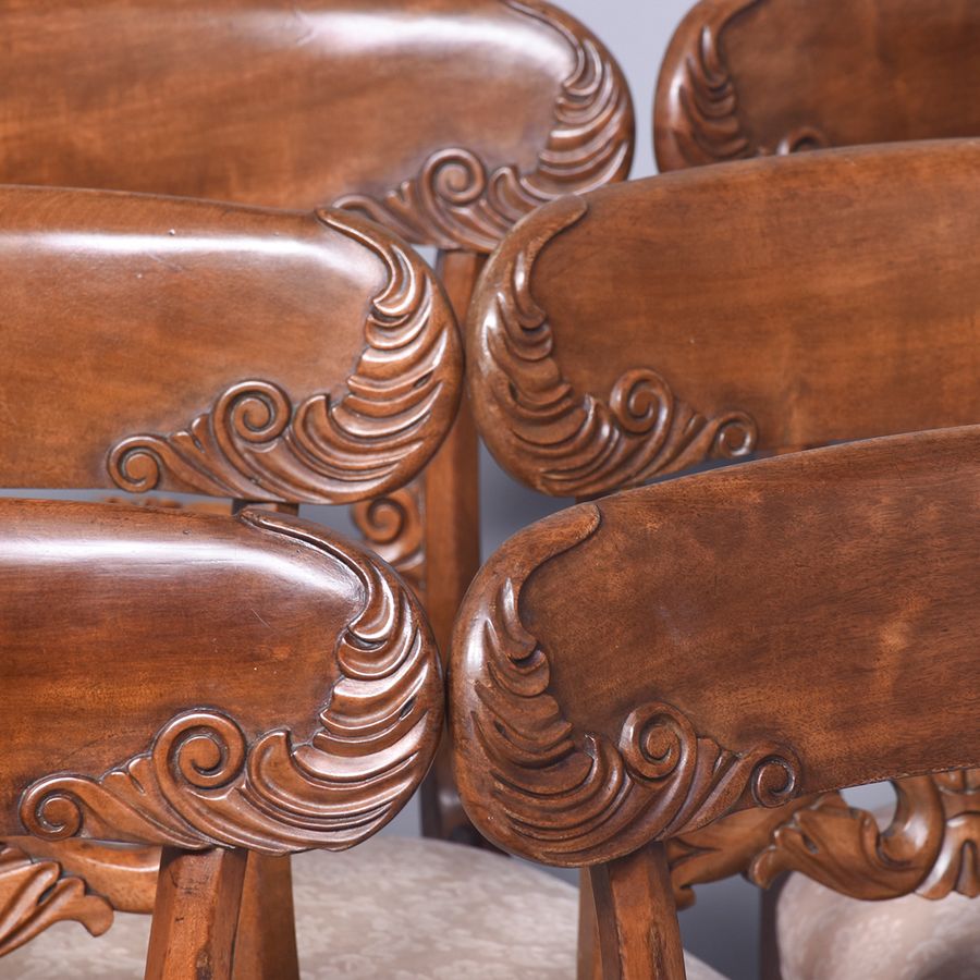 Antique Rare Set of 12 Outstanding Quality Regency Mahogany Dining Chairs 