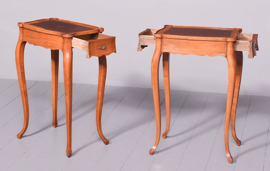 Antique Pair of Shaped French Side Tables