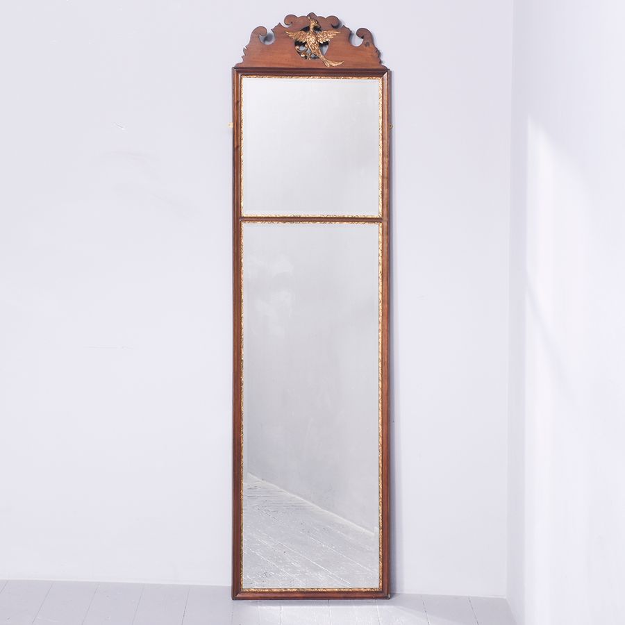 Tall, Late-Georgian Mahogany and Gilt Wall Mirror in Excellent Condition
