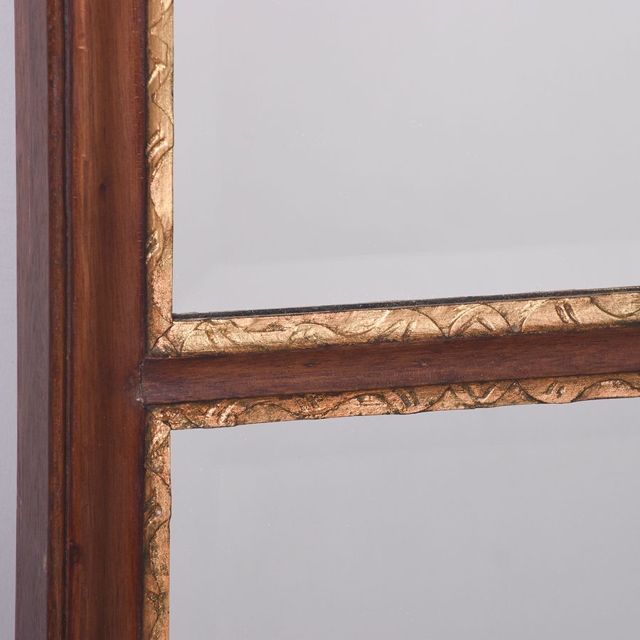 Antique Tall, Late-Georgian Mahogany and Gilt Wall Mirror in Excellent Condition