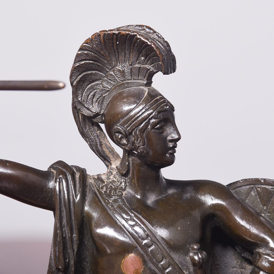 Antique Victorian Bronze of a Greek Warrior