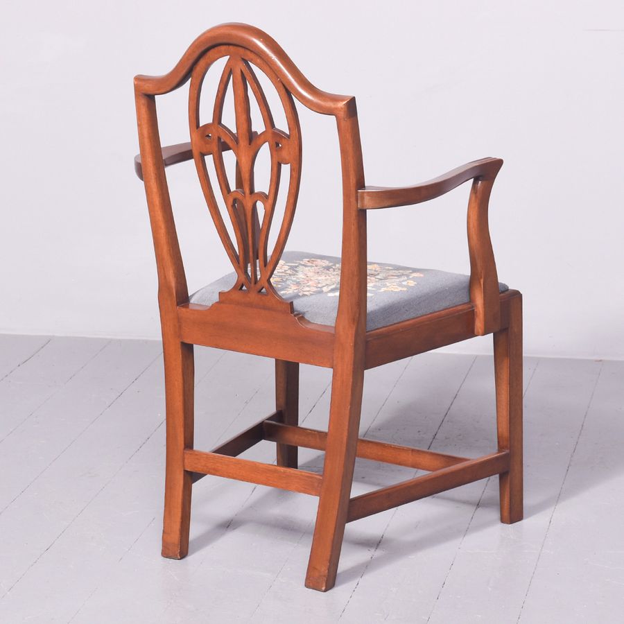 Antique Set of 8 (6 + 2) Edwardian Period Hepplewhite Mahogany Dining Chairs