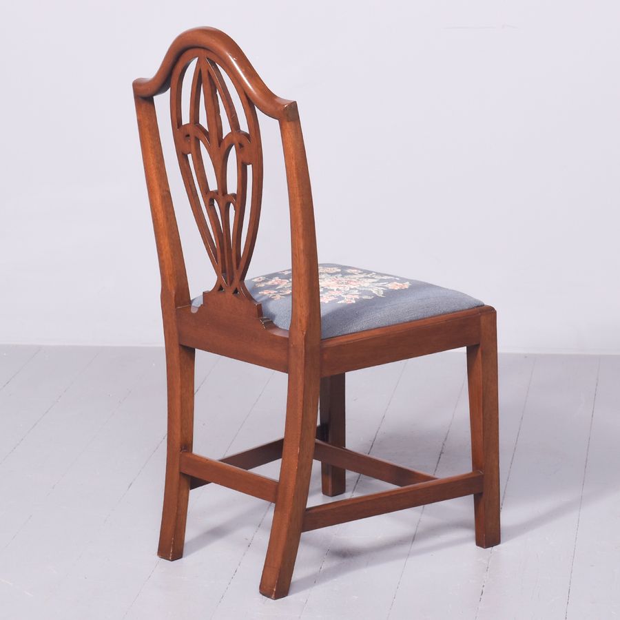 Antique Set of 8 (6 + 2) Edwardian Period Hepplewhite Mahogany Dining Chairs