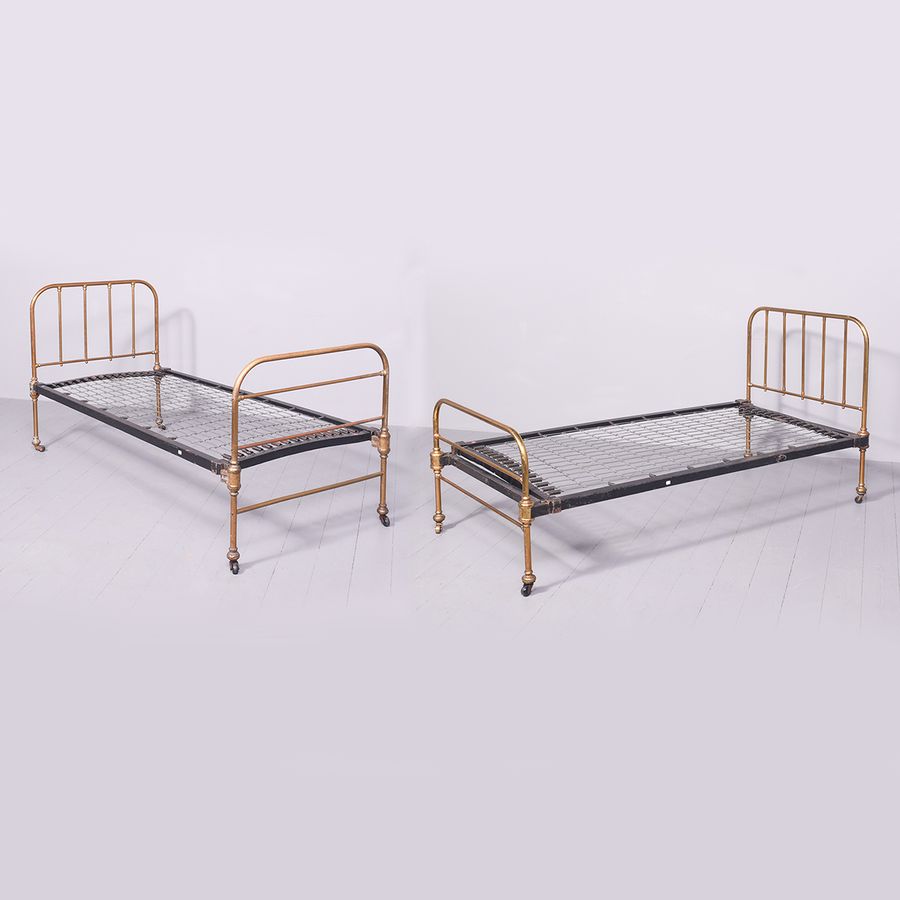 2 Pairs of Victorian Single Brass Beds