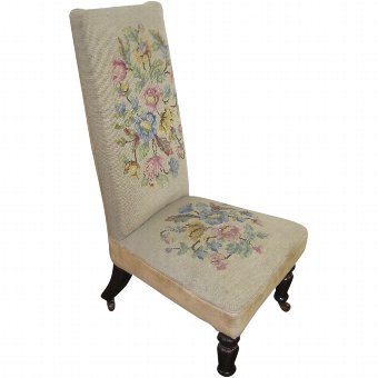 Antique Victorian Nursing Chair with Needlepoint Upholstery | ANTIQUES ...