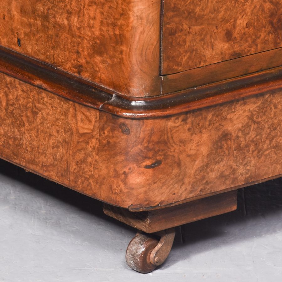 Antique Mid Victorian Burr Walnut Freestanding Partners Desk 