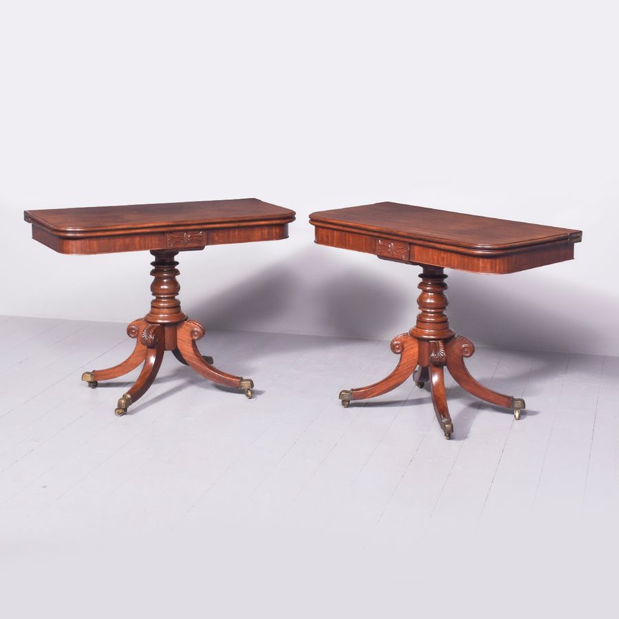 Pair of Regency Card Tables/Dining Table