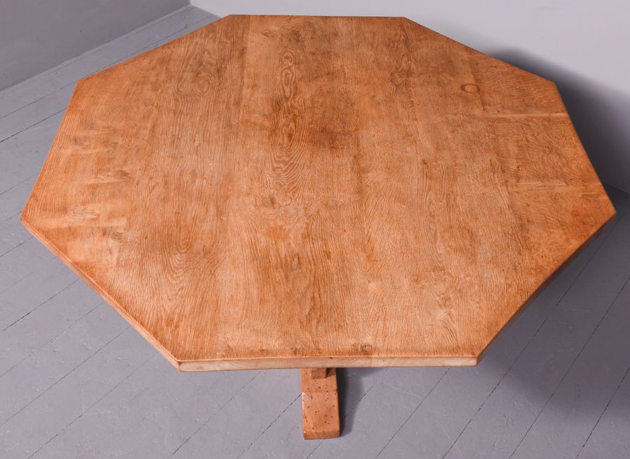 Antique Rare Outsized Octagonal Dining Table by Squirrelman Hutchinson (one of the “Yorkshire critters”)