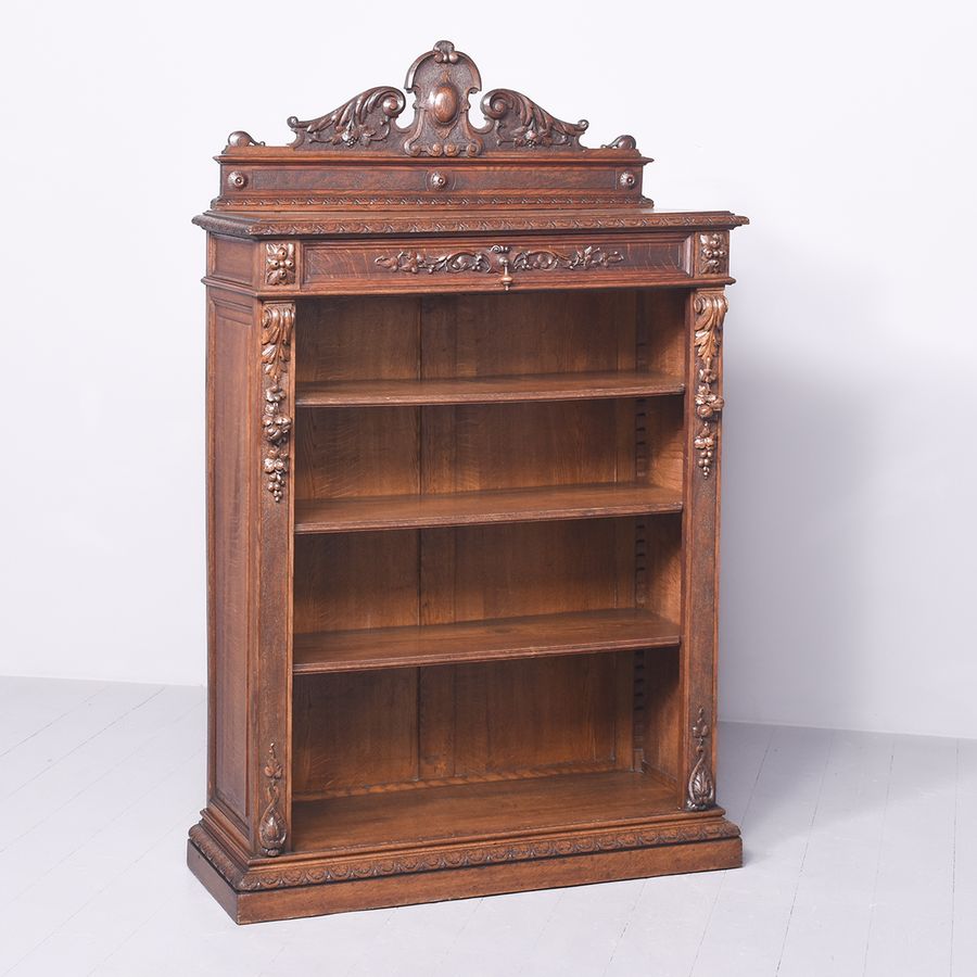 Carved French Open Bookcase