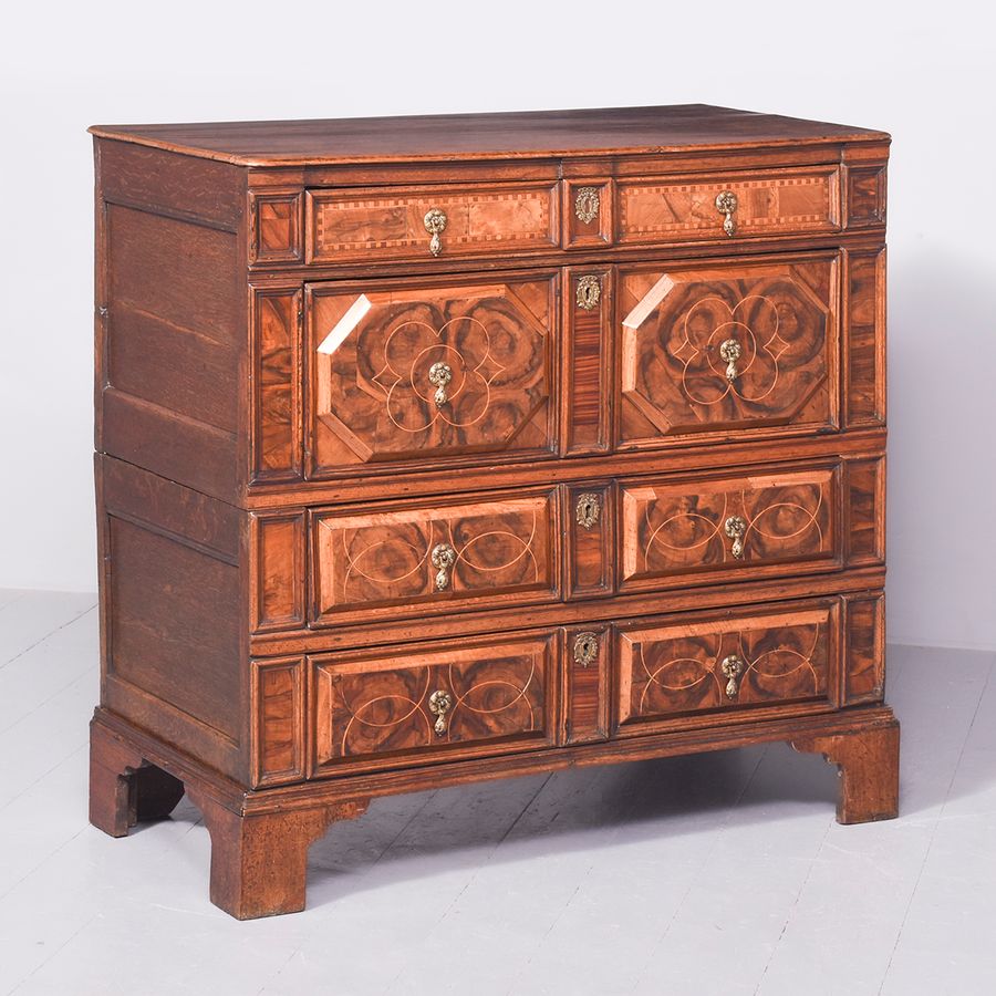 Charles II Inlaid Two-Part Chest